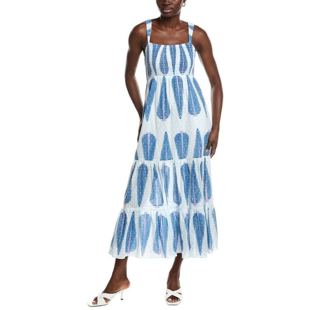 Garrie B Womens  Smocked Maxi Dress, Gray
